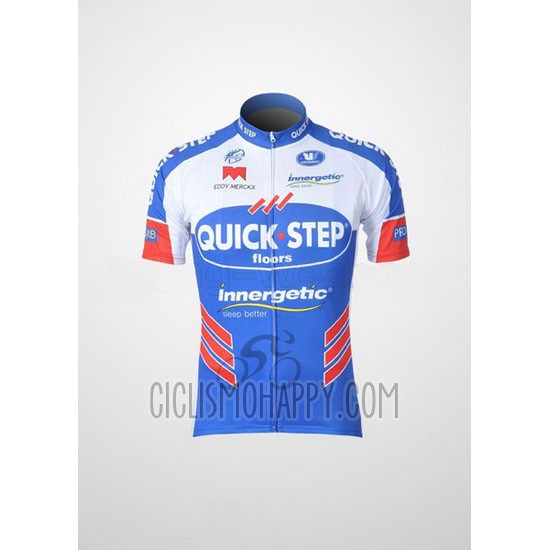 Quick Step Floor Cycling Jersey Bib Short 2011 Short Sleeve White and Sky Blue